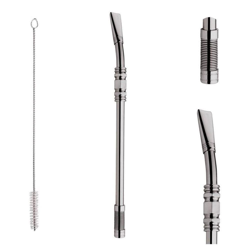 Bomba Chimarrão Terere 21Cm Aço Inox Mola Rosca 730 Taumer