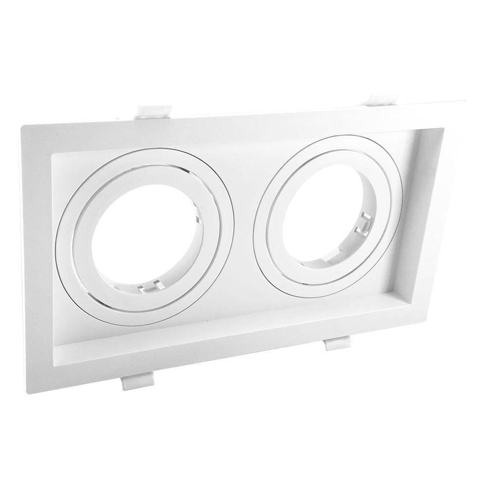 Spot Duplo Embutir Quadrado Recuado Par20 Branco