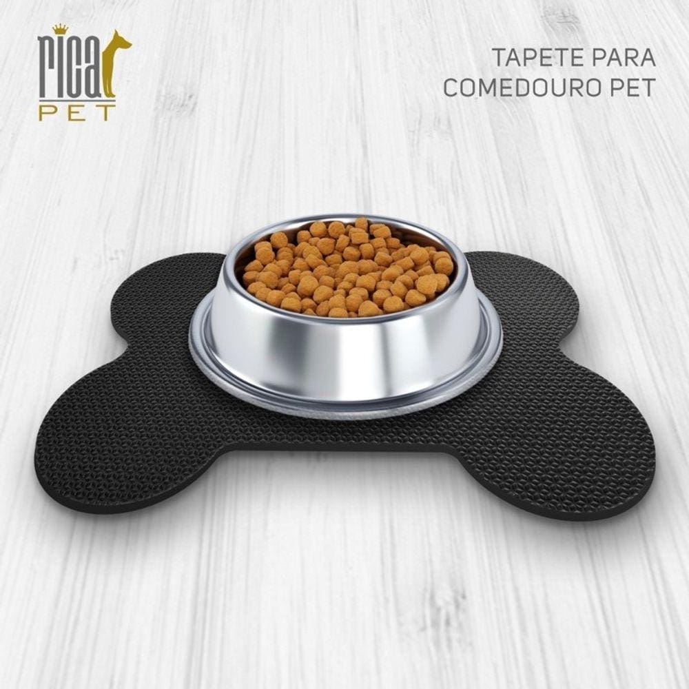 Tapete Pet Tigela 50x30cm Preto Cães Gatos