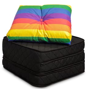 Puff Multiuso 3 em 1 Solteiro Com Travesseiro em Suede - BF Colchões
