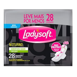 Absorvente Ladysoft Noturno Suave Com Abas Com 28 Unidades