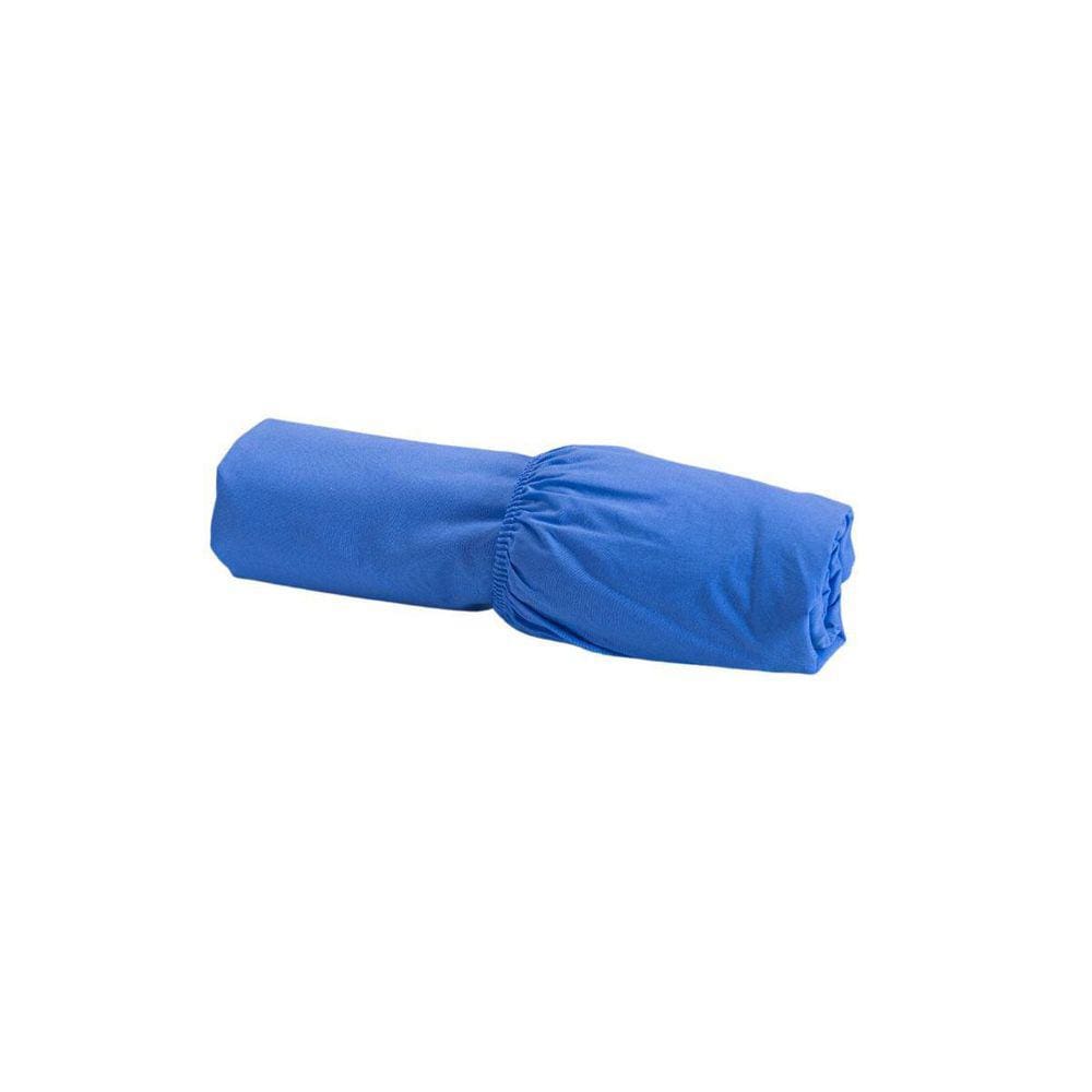 Lençol Elástico Casal Ate 40Cm Altura 100% Algodão Azul