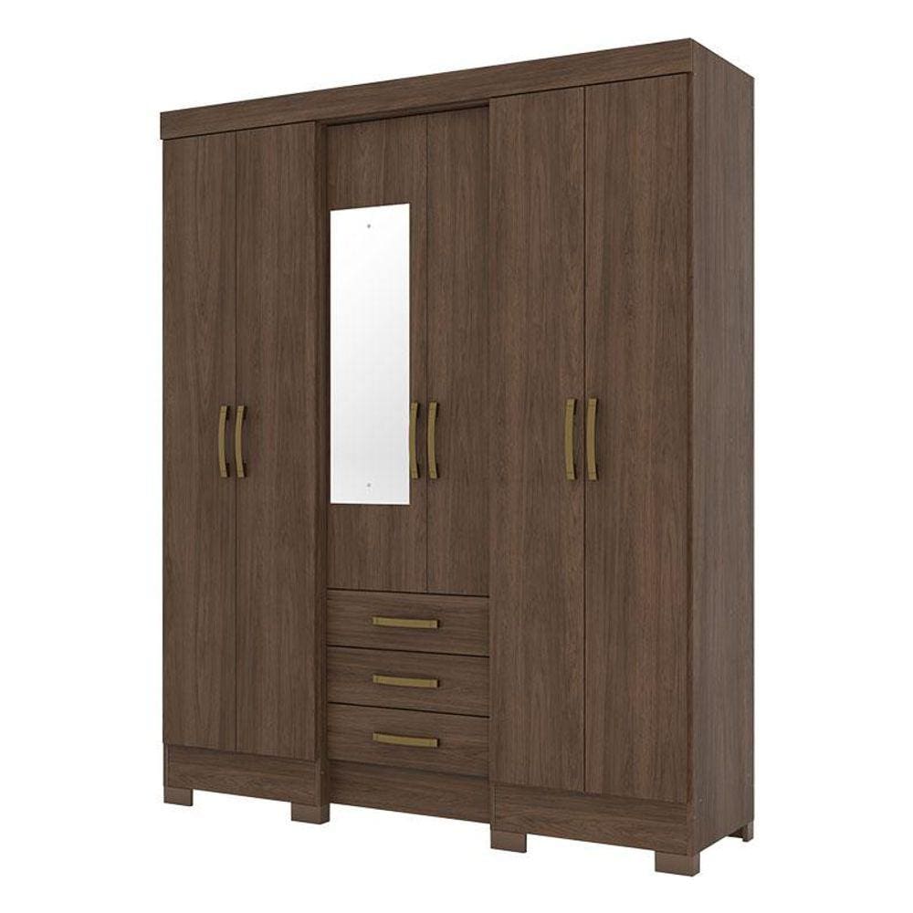 Guarda Roupa Solteiro B23 Castanho - Briz Móveis