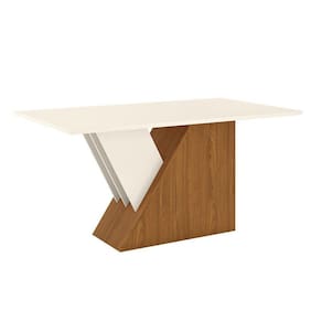 Mesa de Jantar Lucena 160 cm Tampo Reto Nature Off White - Henn