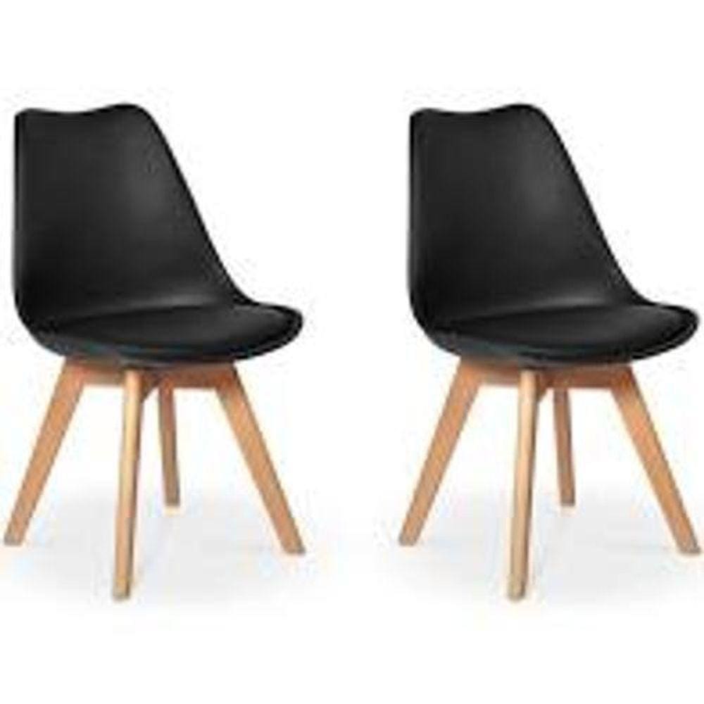 Kit 2 Cadeiras Leda Saarinen Wood Preta