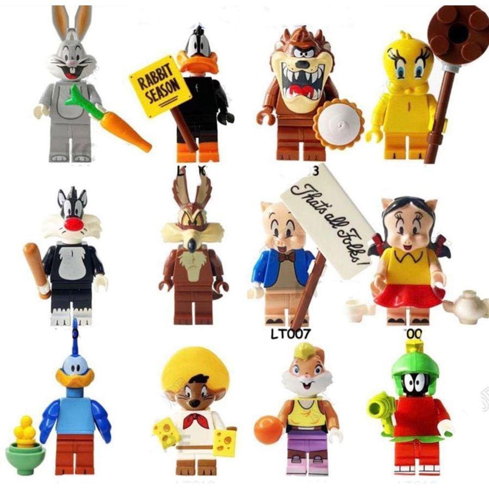 Looney Tunes Acme Space Jam Kit 12 Bonecos Blocos De Montar