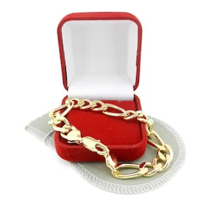 Pulseira Masculina 20Cm 1Cm Largura Folheada Ouro Pl130