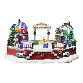 Cenario com movimento vila com avores natal com luz 30x35 | Ponto Cenario com movimento vila com avores natal com luz 30x35 | Ponto