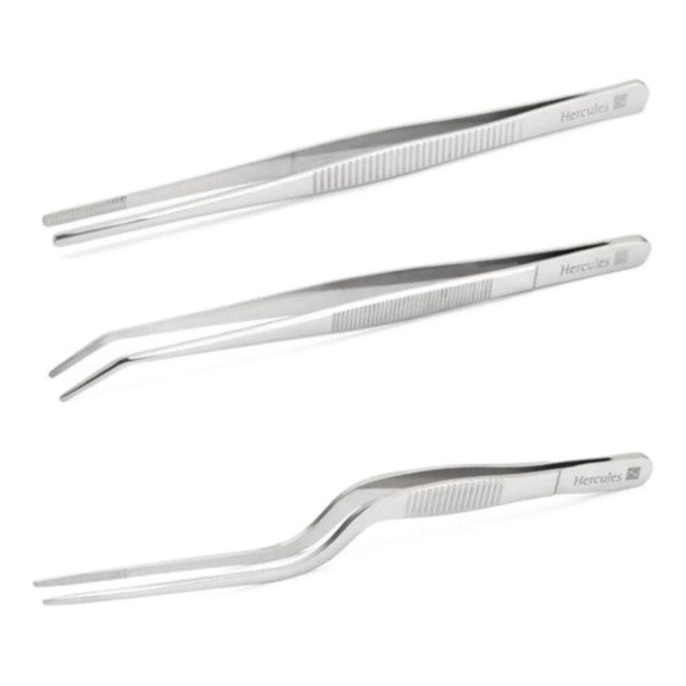 Kit 3 Pinças Culinária Aço Inox Empratamento Hercules 16Cm