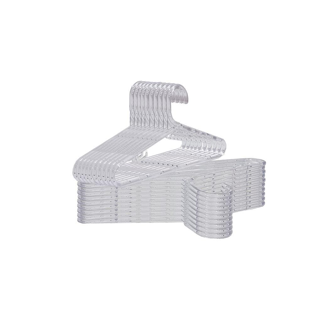 Cabide Tradicional Fino Transparente Kit Com 100 Unidades
