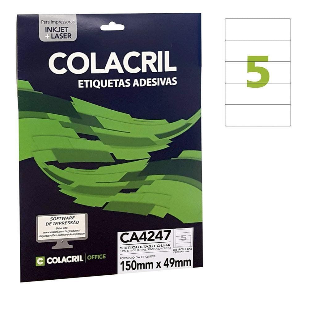 Etiqueta Adesiva Colacril A4 Ca4247 150X49Mm 25Fls