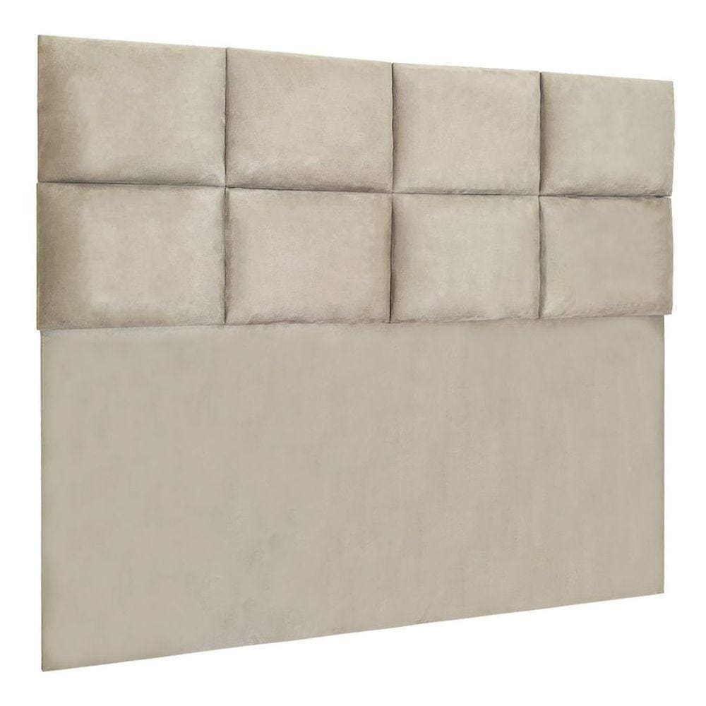 Cabeceira Modulada Queen 1,60m Lorena Suede Bege