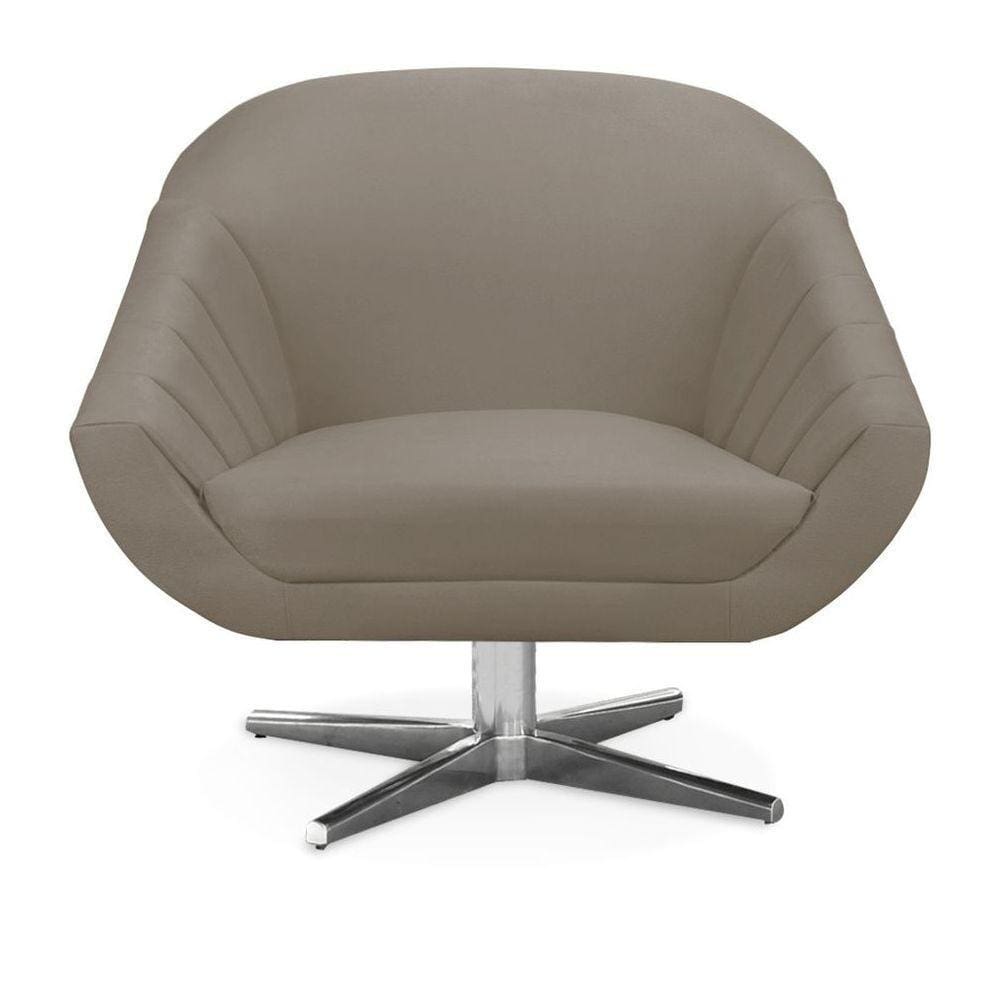 Poltrona Giovana Suede Marrom Rato