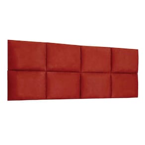 Cabeceira Painel Modulada Casal 1,40m Lorena Suede Cor Vermelho