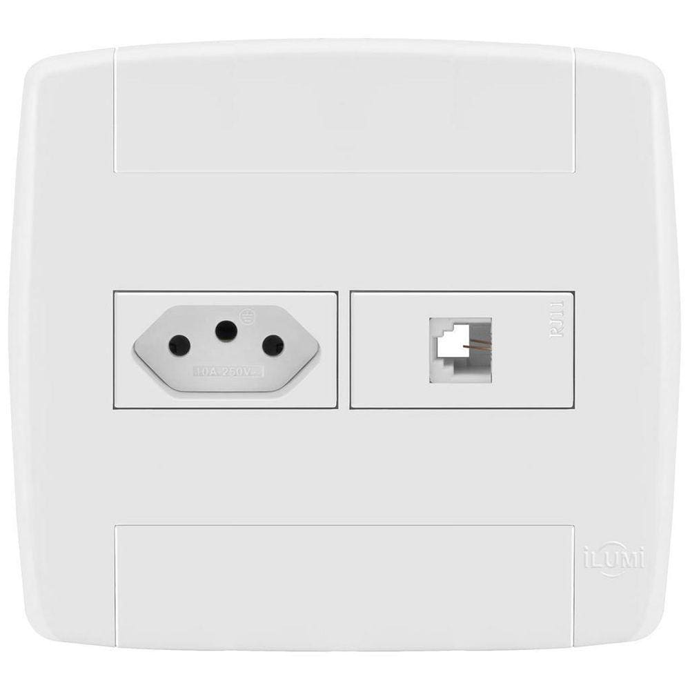 Conjunto 1 Tomada 20A + 1 Tomada Rj11 4X4 - Ilumi Lev