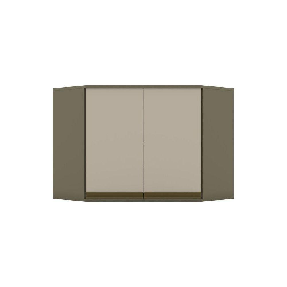 Armário Aéreo Canto Oblíquo 02 Portas Connect Henn Duna Com Cristal