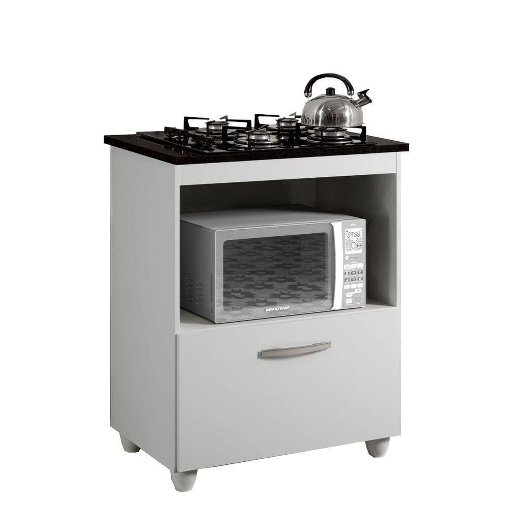 Balcão Cooktop 4 Bocas Salvia Kaiki Móveis Cor: Branco