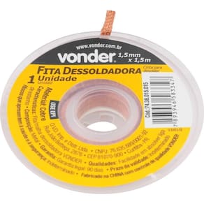Fita Malha Dessoldadora 1,5mm X 1,5m Vonder