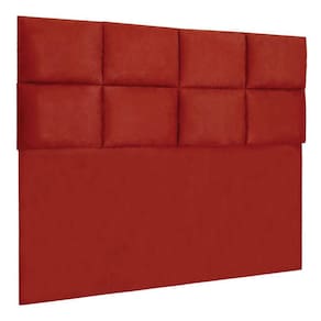 Cabeceira Modulada Casal 1,40m Lorena Suede Cor Vermelho