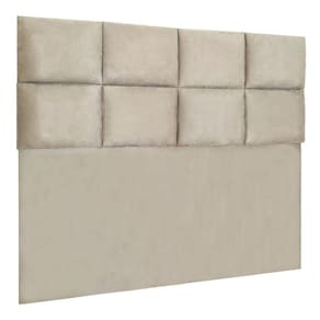 Cabeceira Modulada Casal 1,40m Lorena Suede Cor Bege