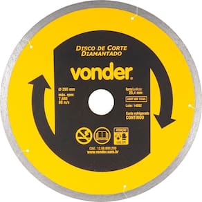 Disco Diamantado 200Mm Contínuo Furo 25Mm Xld - Vonder