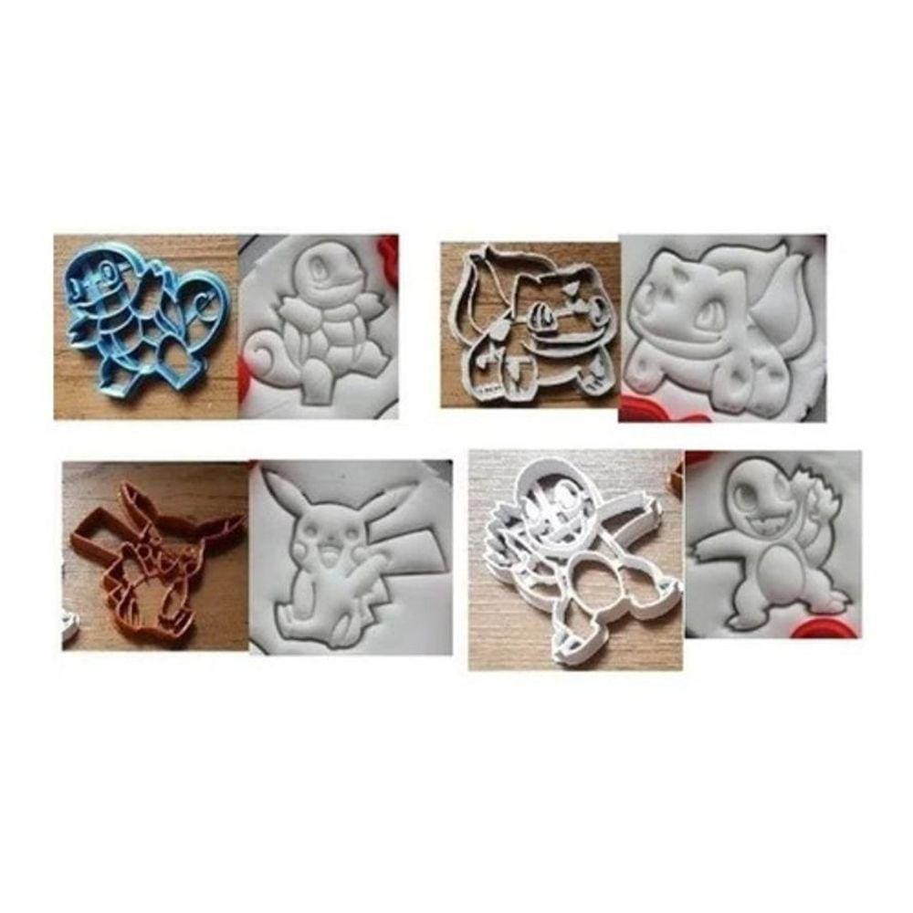 Cortador Cupcake Biscoito Pokemon - Kit Com 5 Unidades