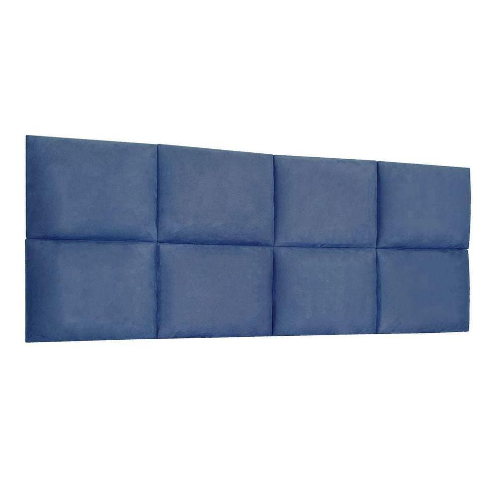Cabeceira Painel Modulada Queen 1,60m Lorena Suede Azul Marinho