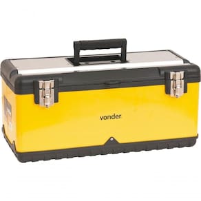 Caixa Metálica Para Ferramentas Baú 590x285x270mm Com Bandeja