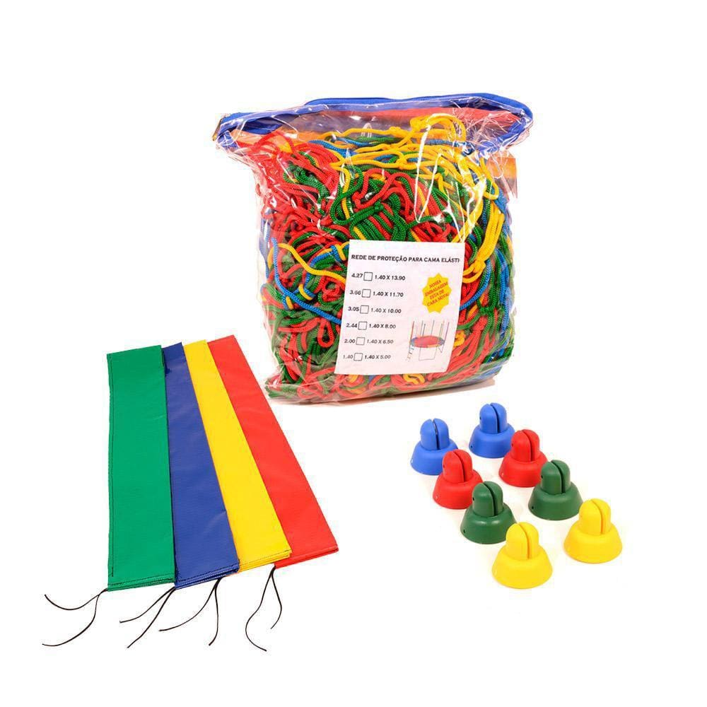 Kit Para Cama Elástica 4,27M Com Rede 8 Capas E 8 Ponteiras