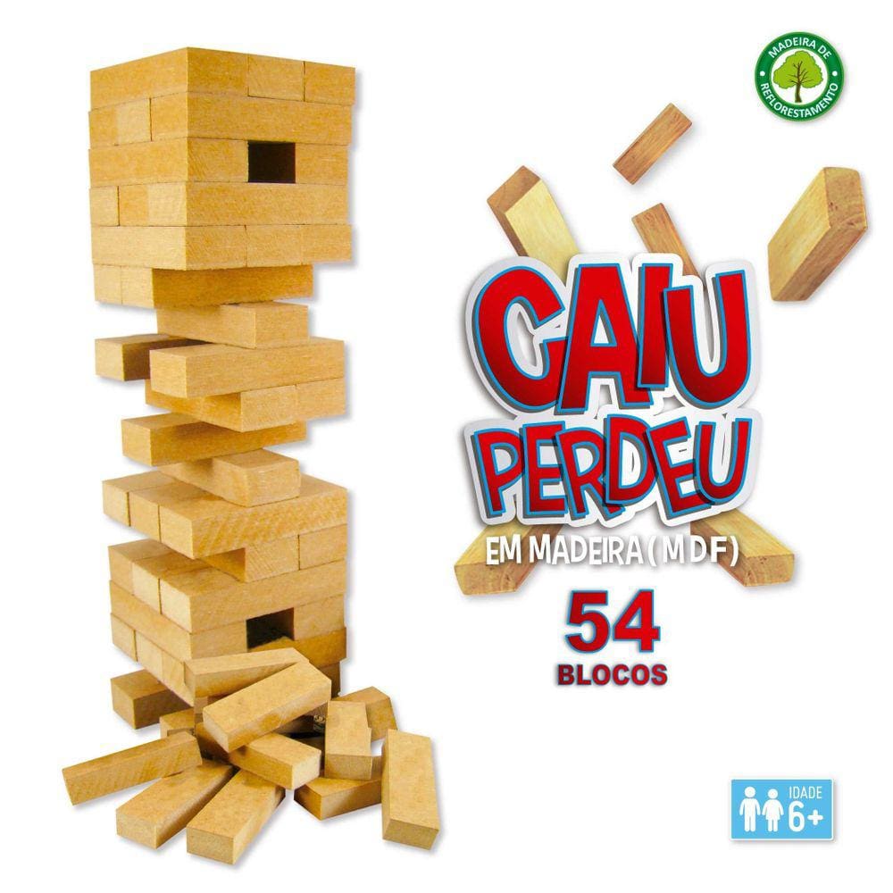 Caiu Perdeu 54 Blocos de Madeira