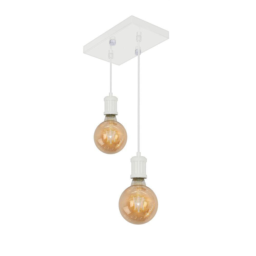 Pendente Retangular Duplo Tubo Gourmet Nordic Branco