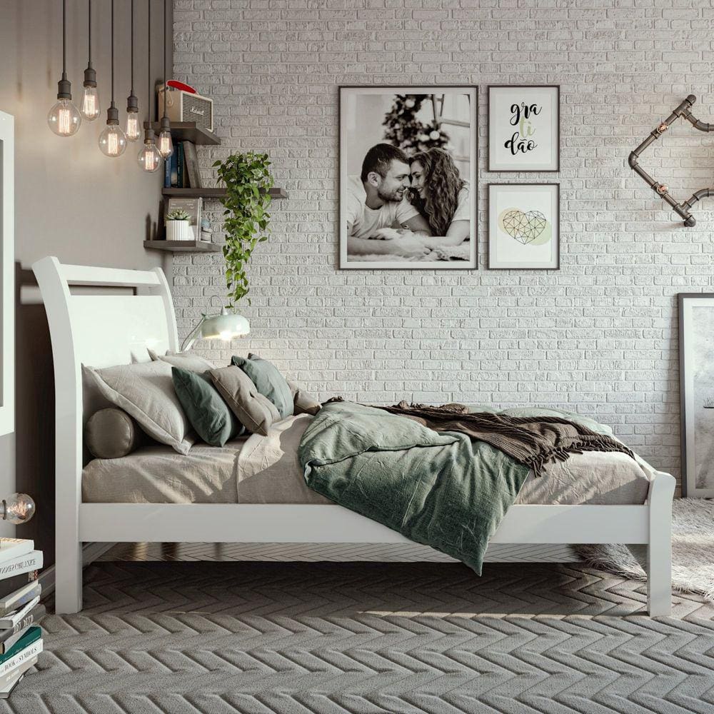 Cama Casal Reali Móveis Lopas Branco