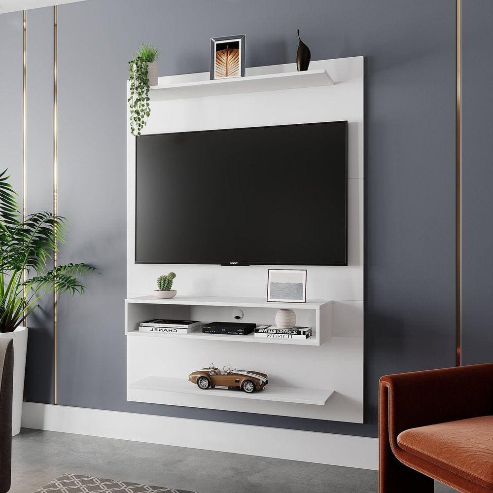Painel para TV até 50 Polegadas 1 Nicho Boulevard Yescasa Branco Perfect Wood