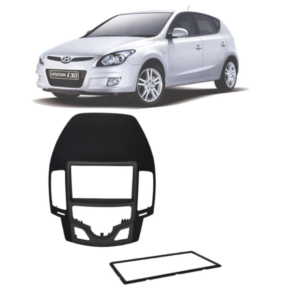 Moldura 2 Din Fiamon I30 2009 até 2012 Ar Digital Preta