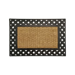 Tapete Capacho Estilo Belga de Coco 0,40x0,60 Prime-3 - Palha Preto - Edantex