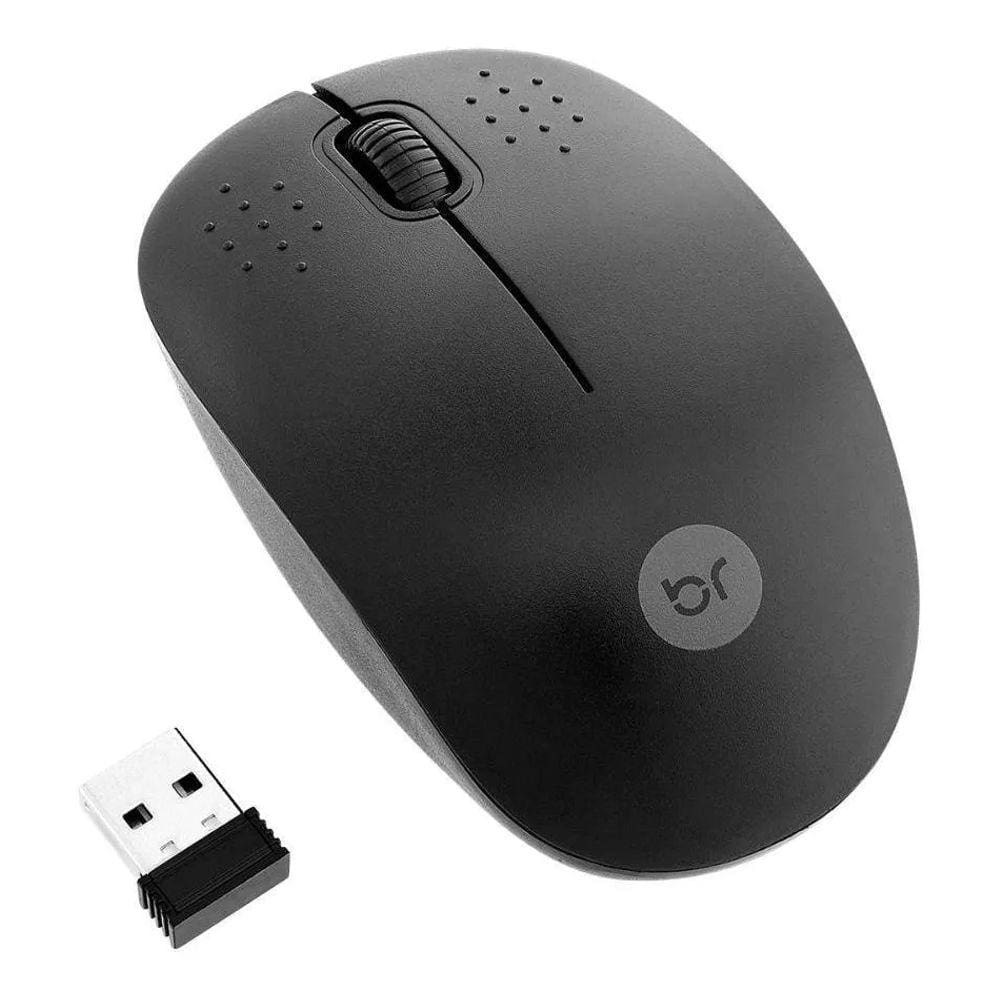 Mouse Sem Fio 2.4ghz Optico 1000dpi Ergonômico Bright 404