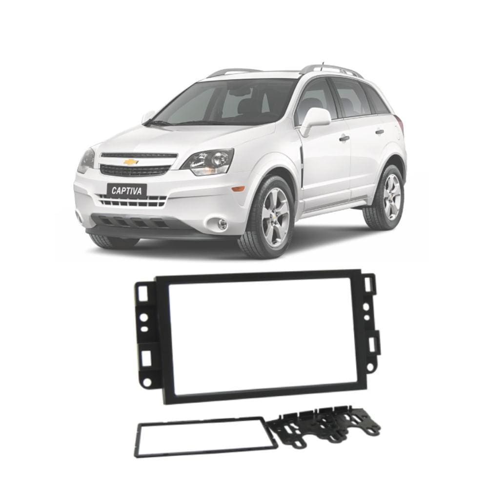 Moldura 2 Din Fiamon 3142 Chevrolet Captiva 2008-2015 Preta