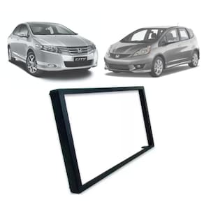 Moldura 2 Din Fiamon Honda Fit 01-12/ City 09-12 Preta