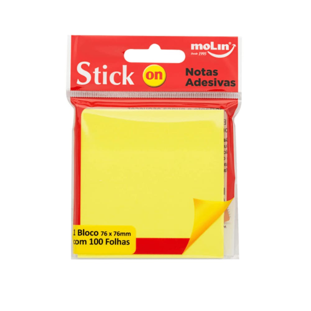 Bloco Adesivo Stick On Amarelo Neon - Molin