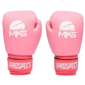 Kit Luva Boxe Thai Prospect Mks Combat Rosa + Bandagem + Protetor Bucal