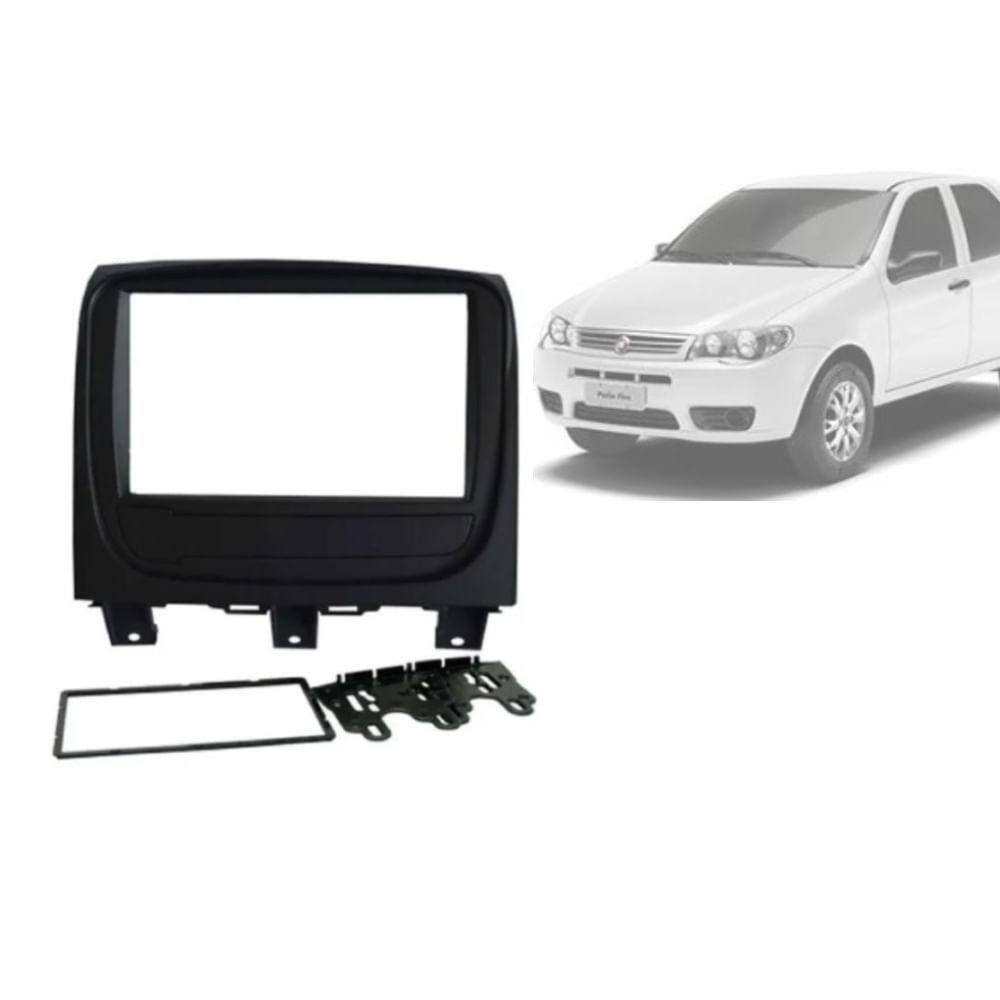 Moldura Fiamon 2 Din Fiat palio Way cor preta 2014 até 2018