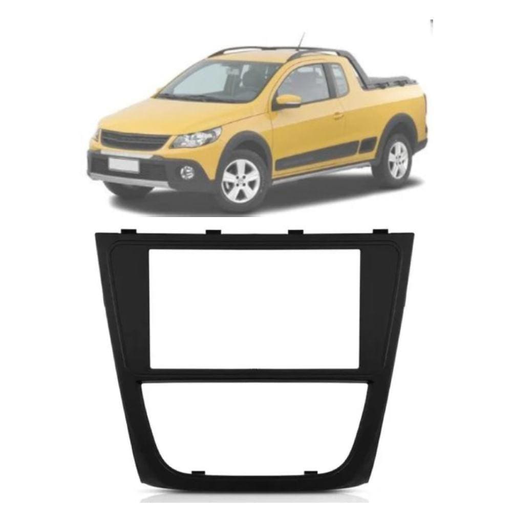 Moldura Fiamon 2 Din Volkswagen Saveiro preta de 2009 á 2013