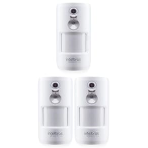 Kit 3 Sensores de Movimento Infra Sem Fio Pet Immunity 20Kg c/ Câmera Integrada  IVP 8000 PET CAM Intelbras