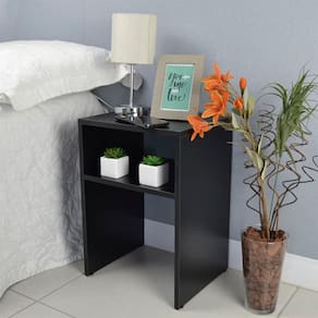 Mesa de Cabeceira Cama Solteiro Quarto Sala35cm Preto