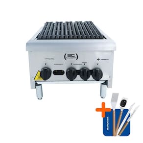 Chapa Charbroiler Americana Profissional Grill 45cm Gás Inox Cgg45 e Utensílios - Venâncio