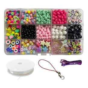 Kit Miçangas Coloridas Letras P/ Montar Pulseiras Strap Phone Cacheiros 1250pçs