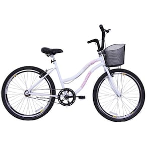 Bicicleta Feminina Aro 26 Beach Branca