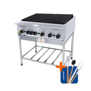 Chapa Charbroiler Americana Profissional Grill 90cm Gás Inox com Pé CGGP90 e Utensílios - Venâncio