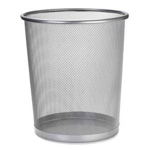 Lixeira Metal Aramado Tela Cesto De Lixo 10 Litros - Prata