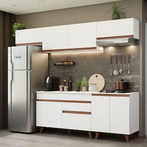 Armário de Cozinha Completa 260cm Branco Reims Madesa 10